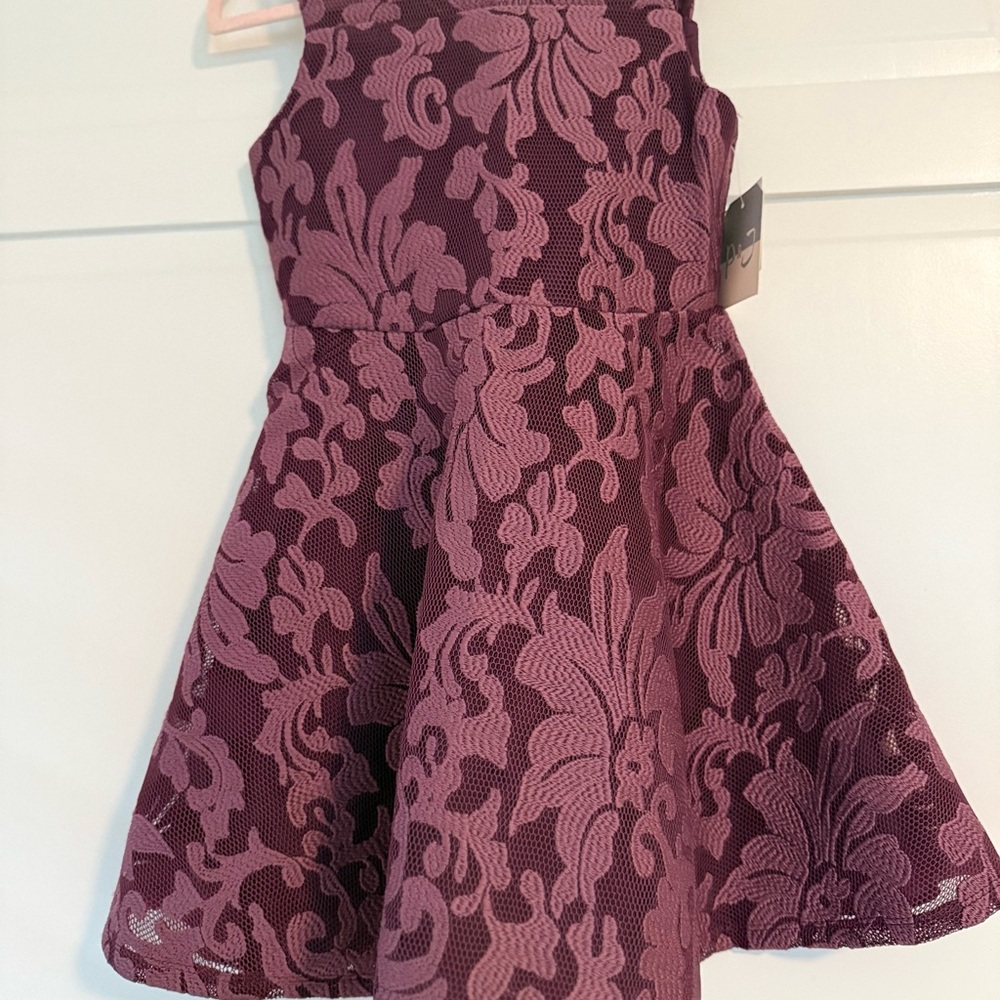 Pippa & Julie Floral Kids Dress in Plum